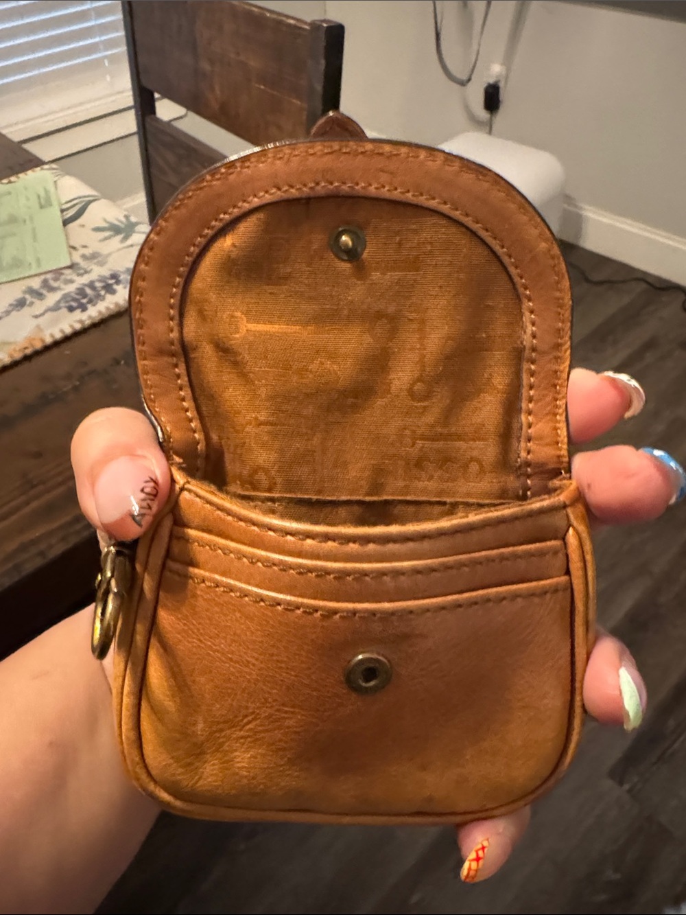 Fossil Mustard Yellow Leather Mini Wallet - Picture 4 of 5